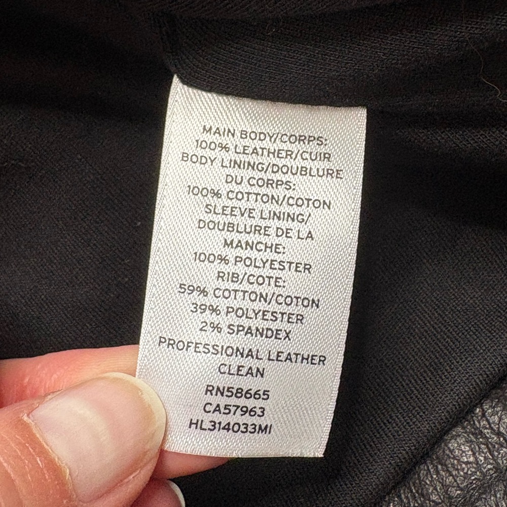 Hinge Black Leather Hooded Moto Jacket Asymmetrical Zip - Picture 7 of 9
